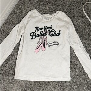 Old Navy Kids Pink and Black Ballet Club Tee